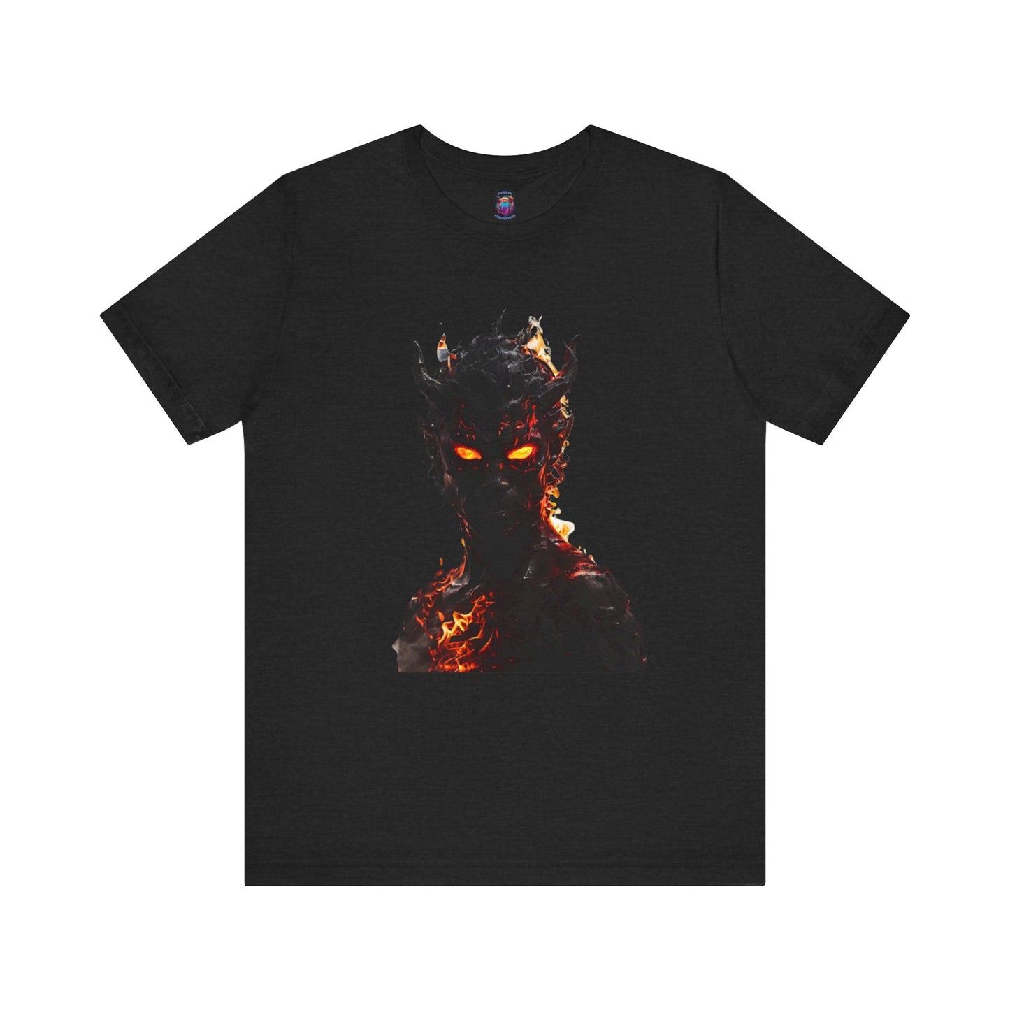 Demon with Eyes of Fire Bella Canvas T-Shirt, Engulfed in Flames Horror Tee