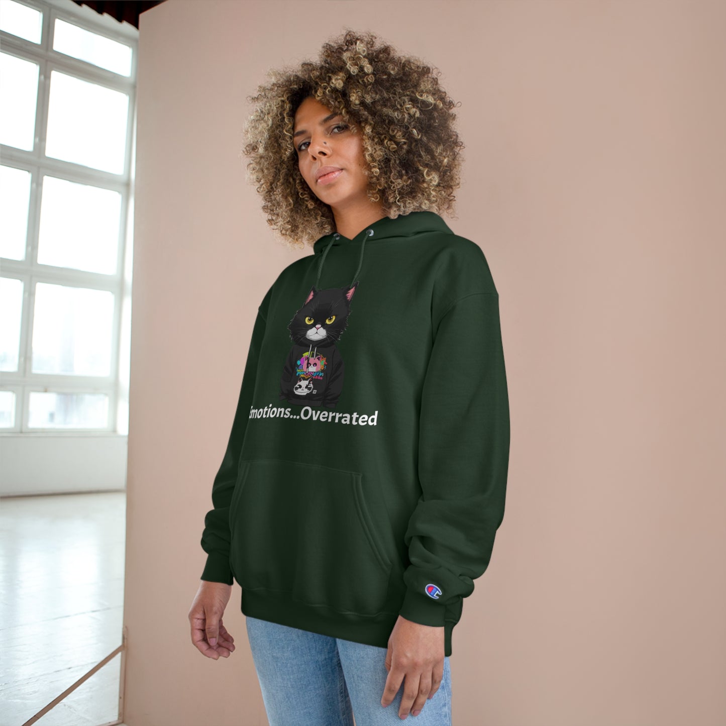Cool Cat Sweater - Unisex Champion Hoodie