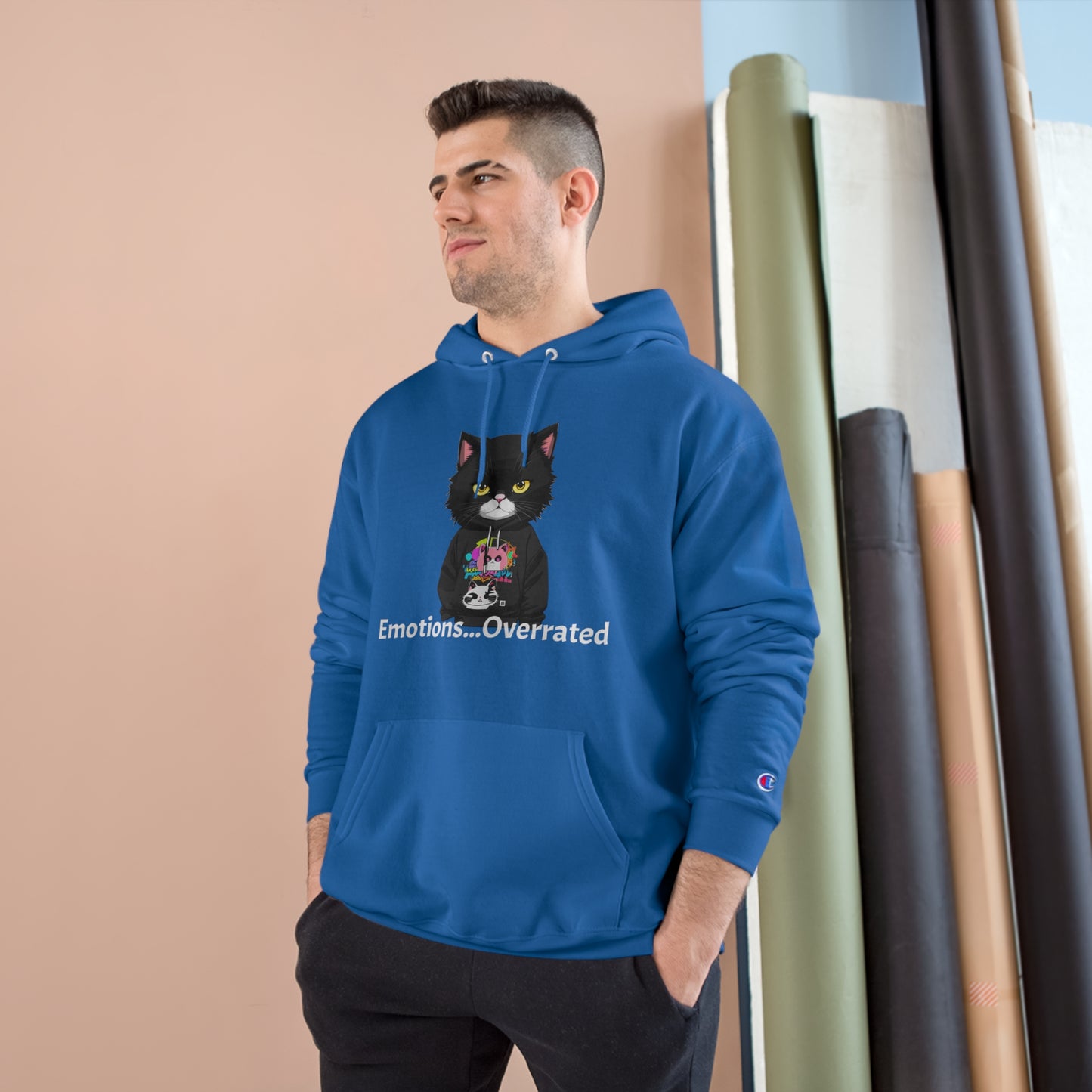 Cool Cat Sweater - Unisex Champion Hoodie