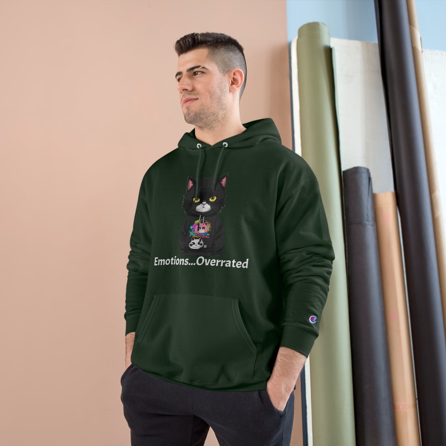Cool Cat Sweater - Unisex Champion Hoodie