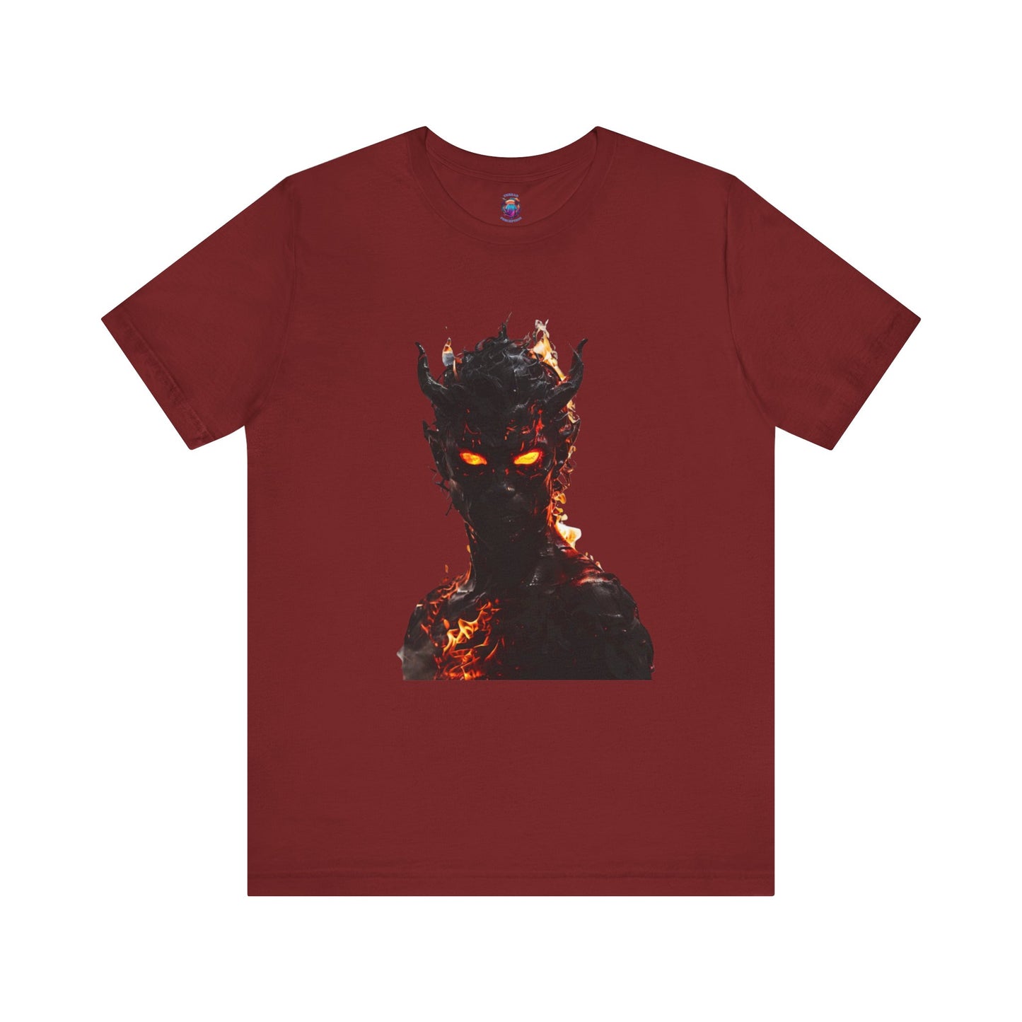 Demon with Eyes of Fire Bella Canvas T-Shirt, Engulfed in Flames Horror Tee