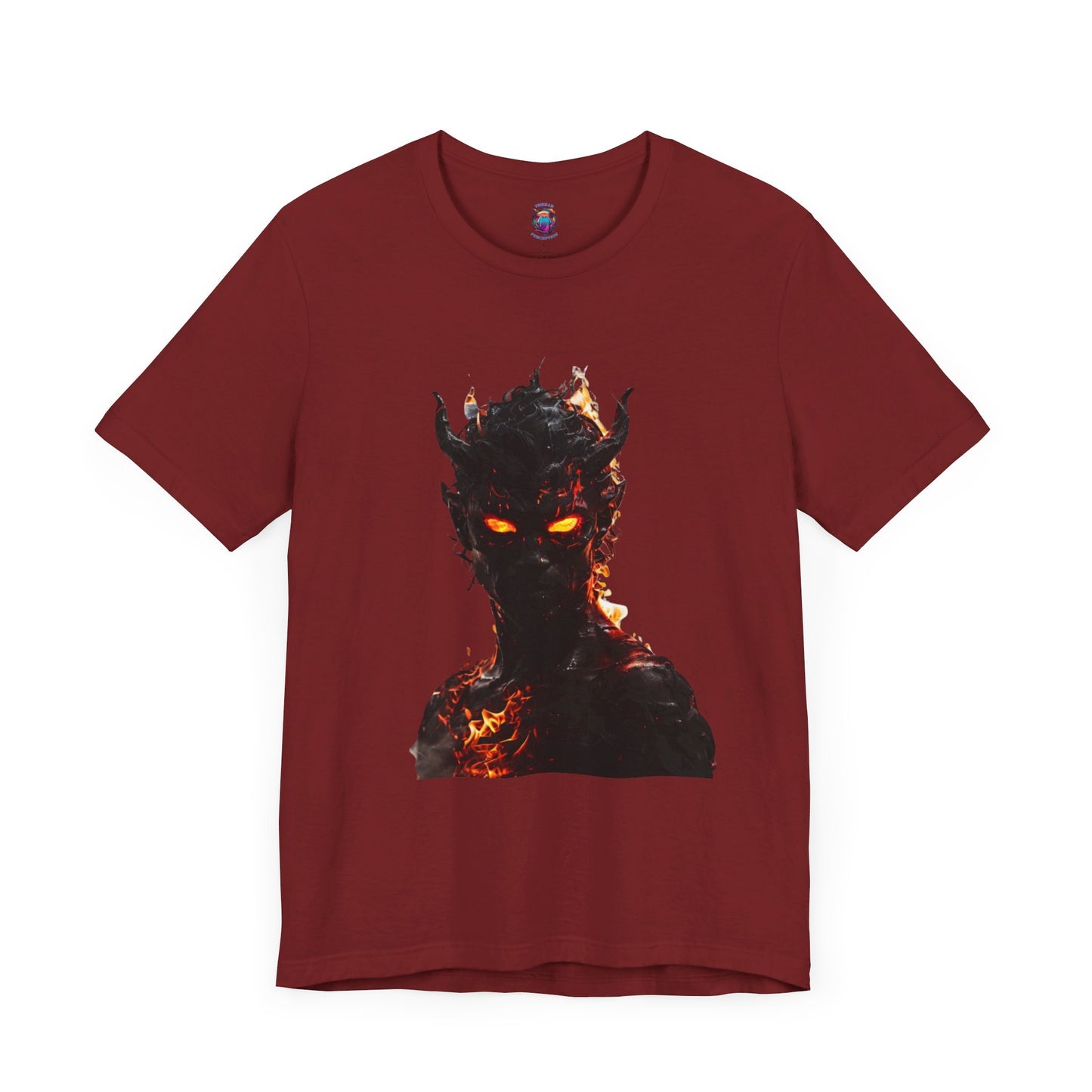 Demon with Eyes of Fire Bella Canvas T-Shirt, Engulfed in Flames Horror Tee