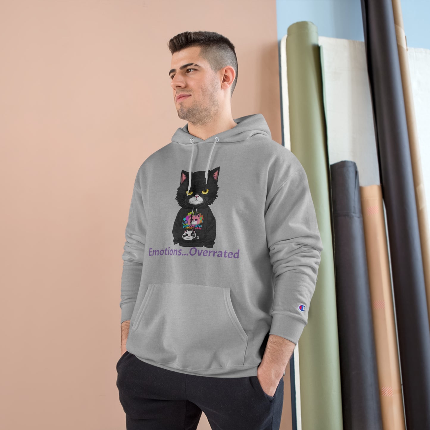 Cool Cat Sweater - Unisex Champion Hoodie