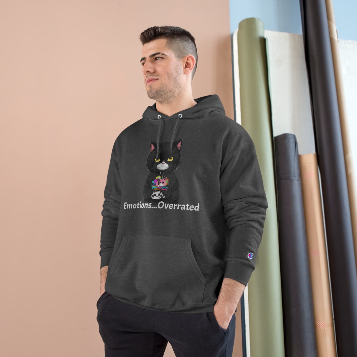Cool Cat Sweater - Unisex Champion Hoodie
