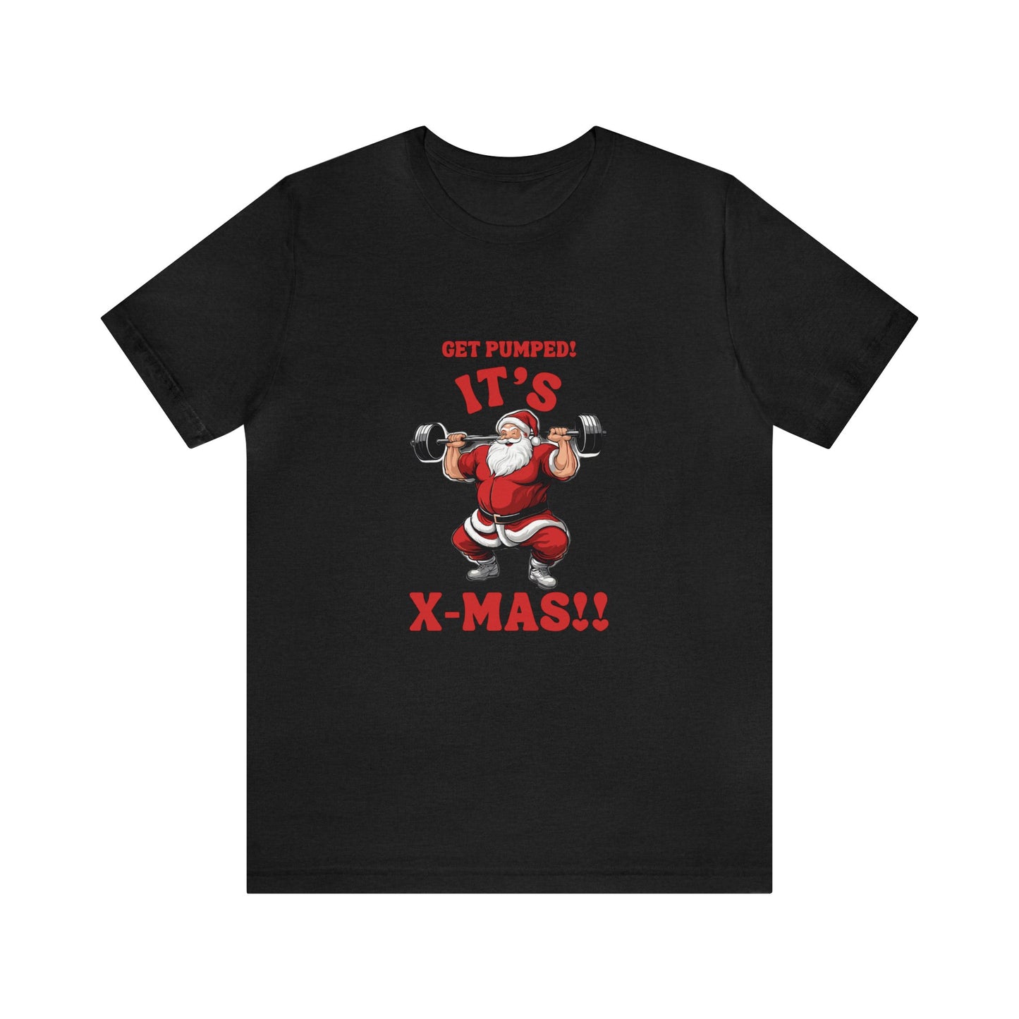 Holiday - Santa Pumping up Unisex Jersey Short Sleeve Tee