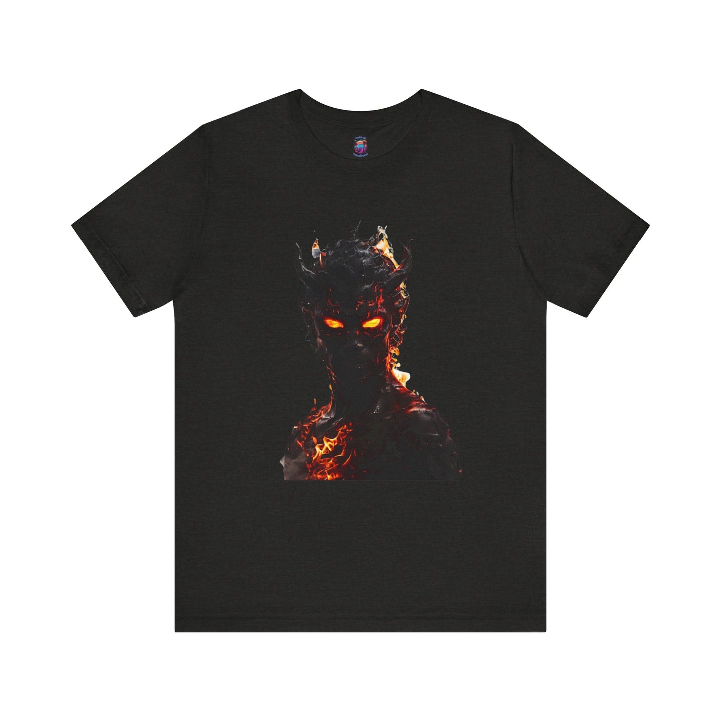 Demon with Eyes of Fire Bella Canvas T-Shirt, Engulfed in Flames Horror Tee