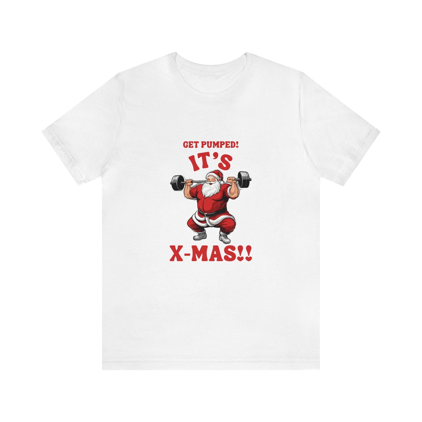 Holiday - Santa Pumping up Unisex Jersey Short Sleeve Tee