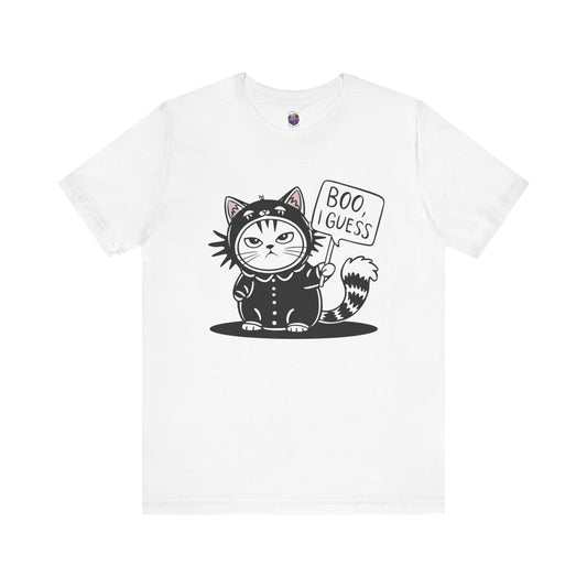 Funny Deadpan Cartoon Cat Boo, I Guess, Bella Canvas T-Shirt, Cute Halloween Costume Tee