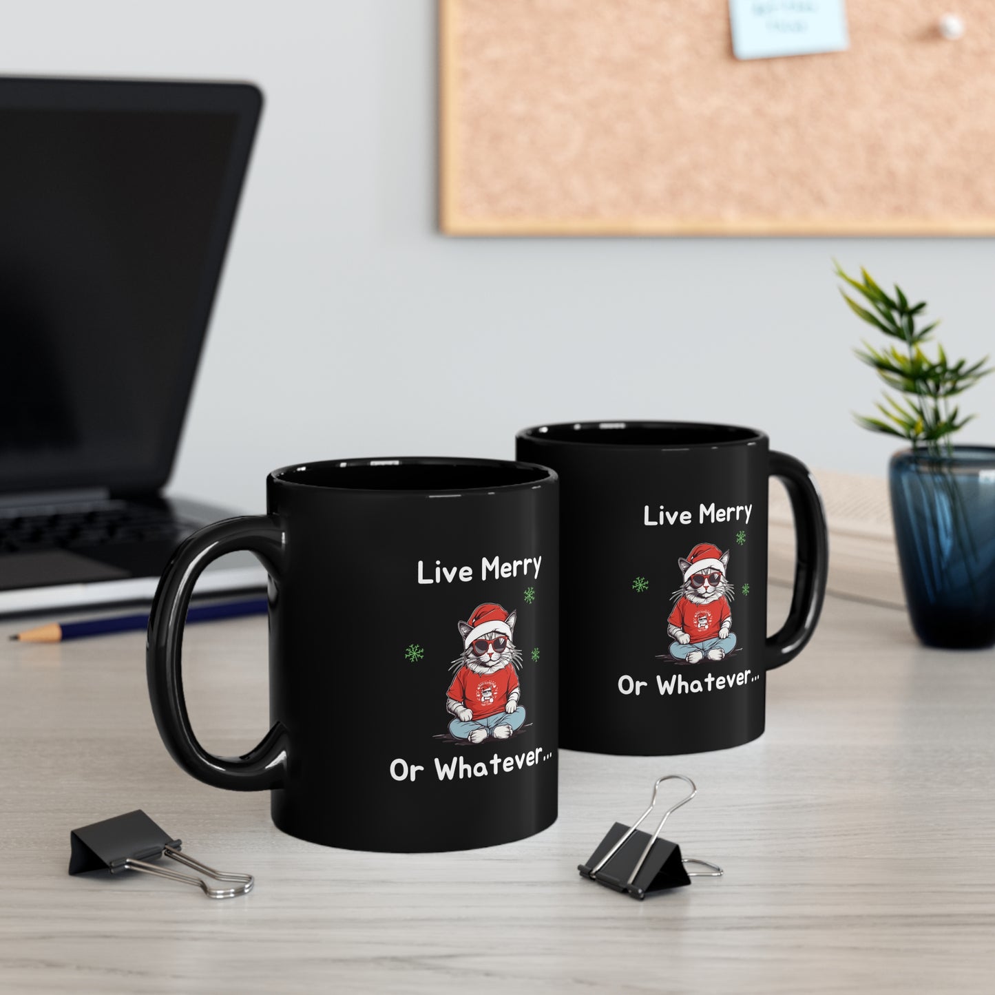 Holiday - Cool Cat 11oz Black Mug