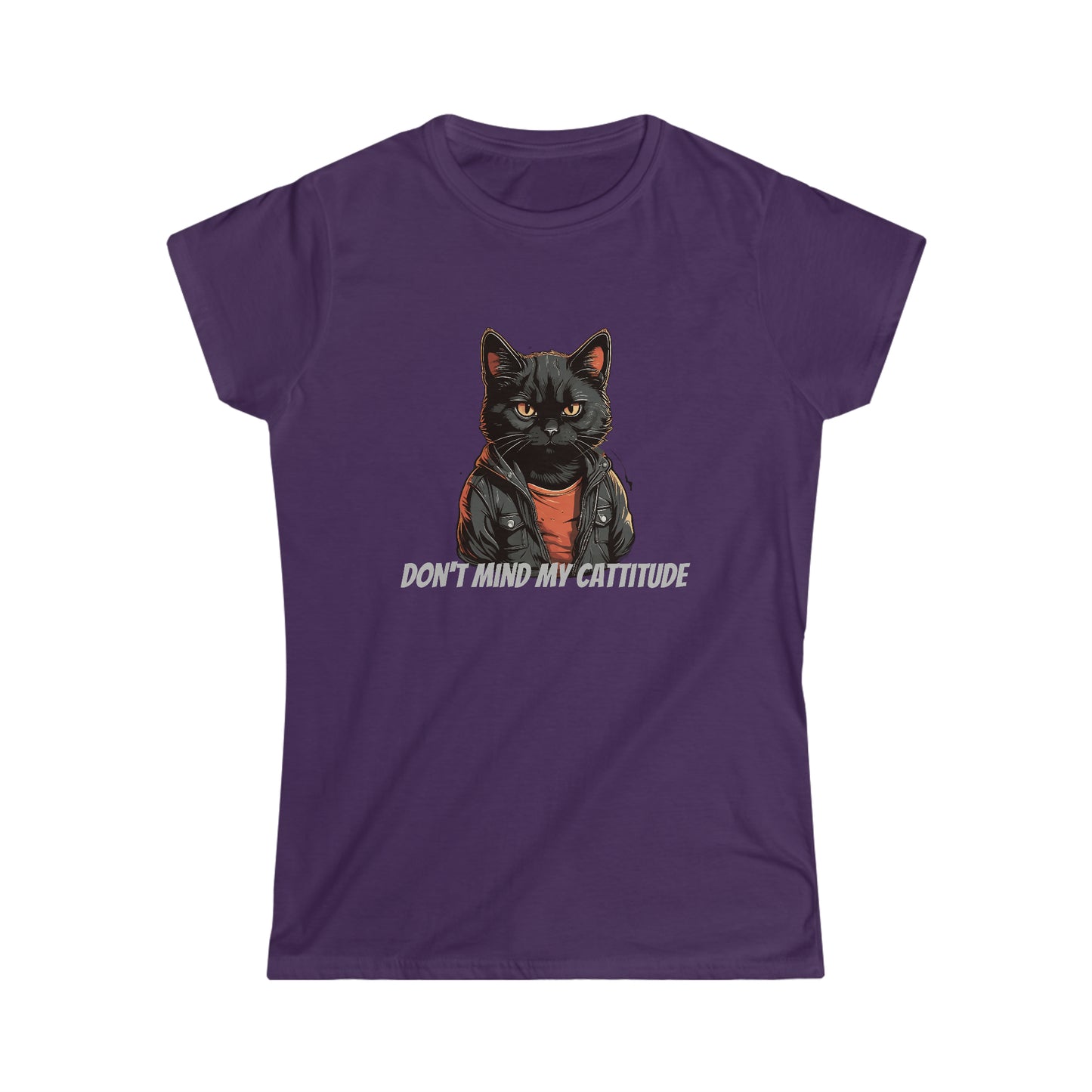 Biker Cat - Women's Softstyle Humor Tee