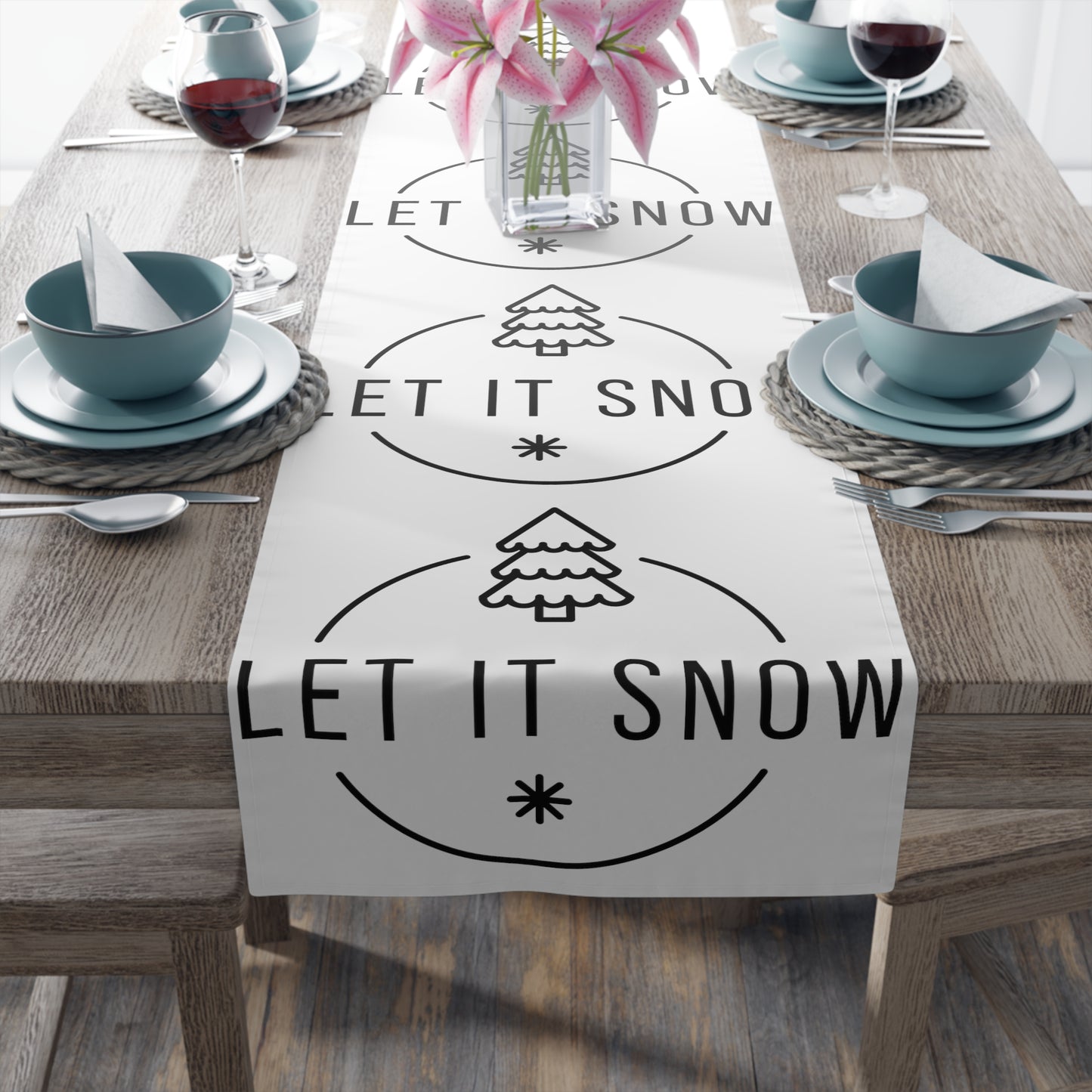 Let it Snow - Holiday Table Runner (Cotton, Poly)