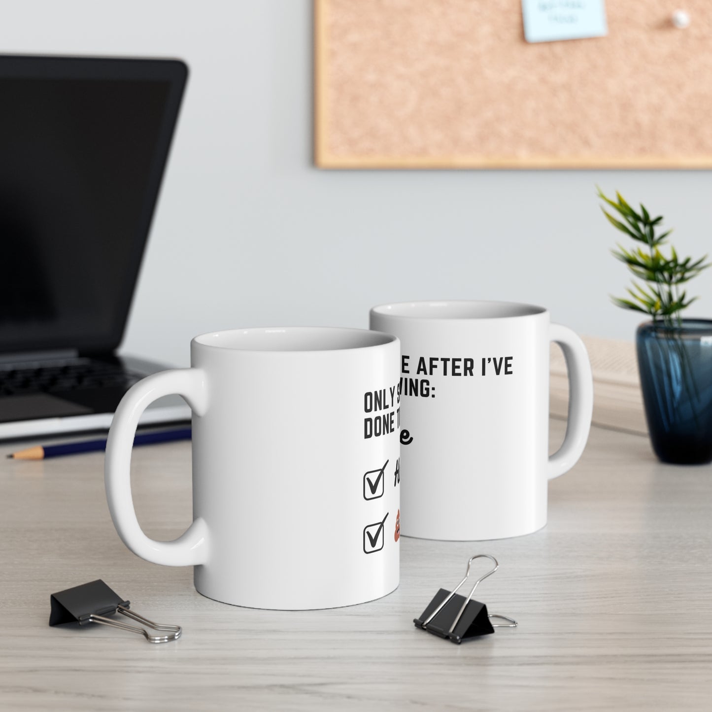 "Coffee/Poop" Checklist Ceramic Mug 11oz