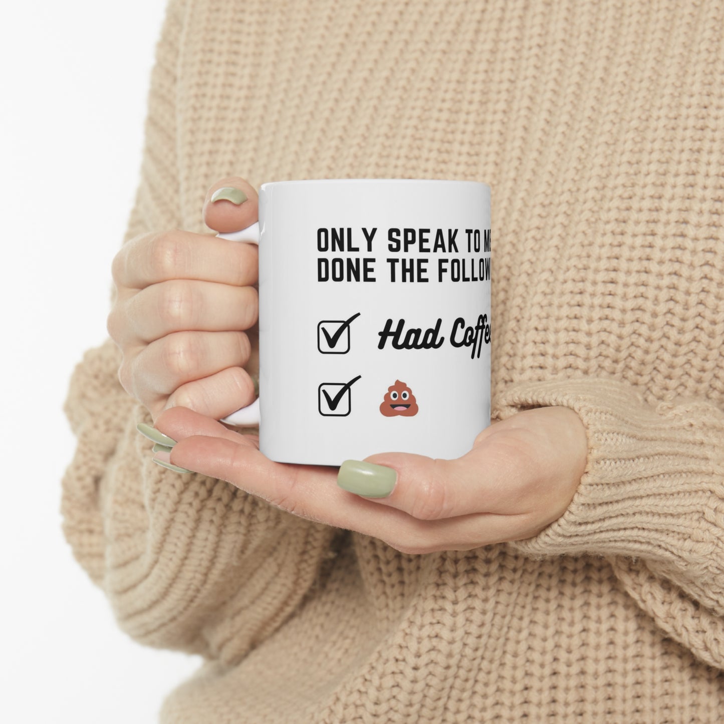 "Coffee/Poop" Checklist Ceramic Mug 11oz