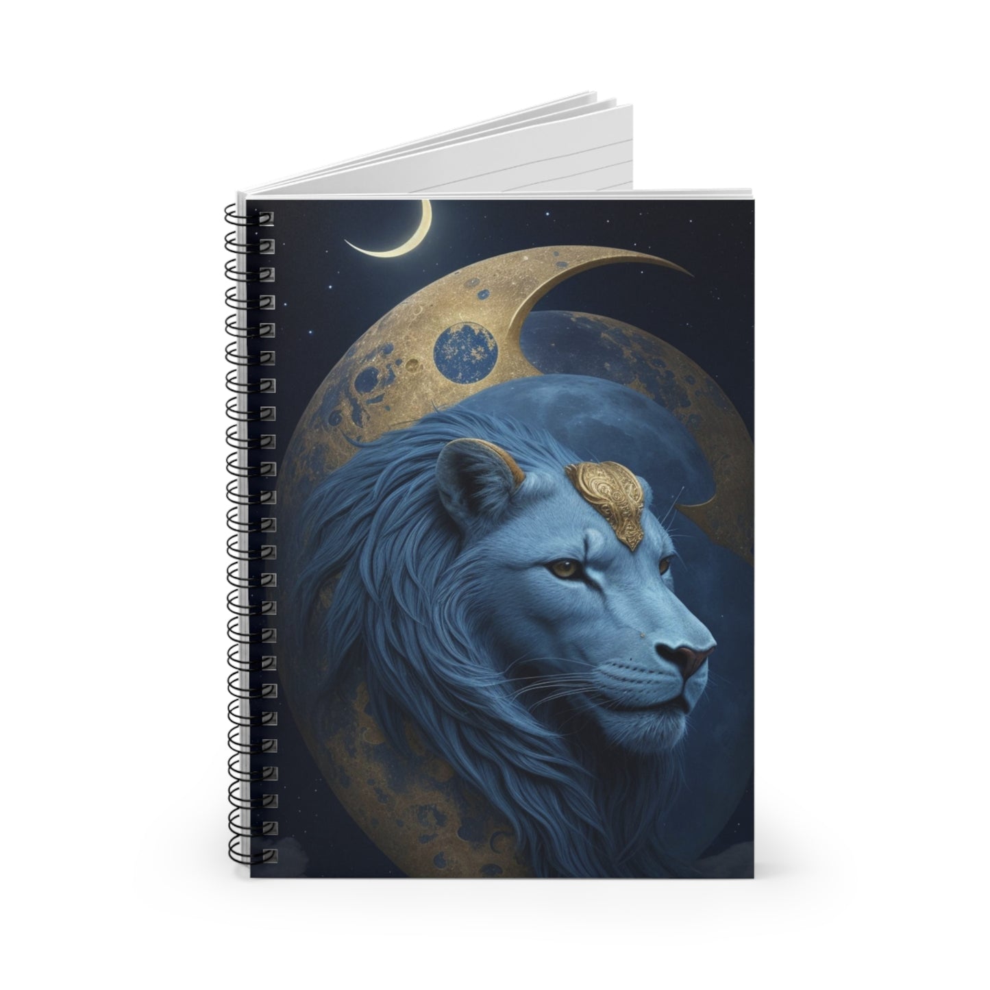 Zodiac Lion Gazer Spiral Notebook - Ruled Line Interior