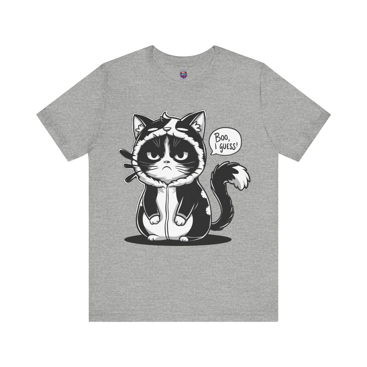 Funny Deadpan Cartoon Cat in Cat Costume, I Guess, Bella Canvas T-Shirt, Cute Halloween Costume Tee