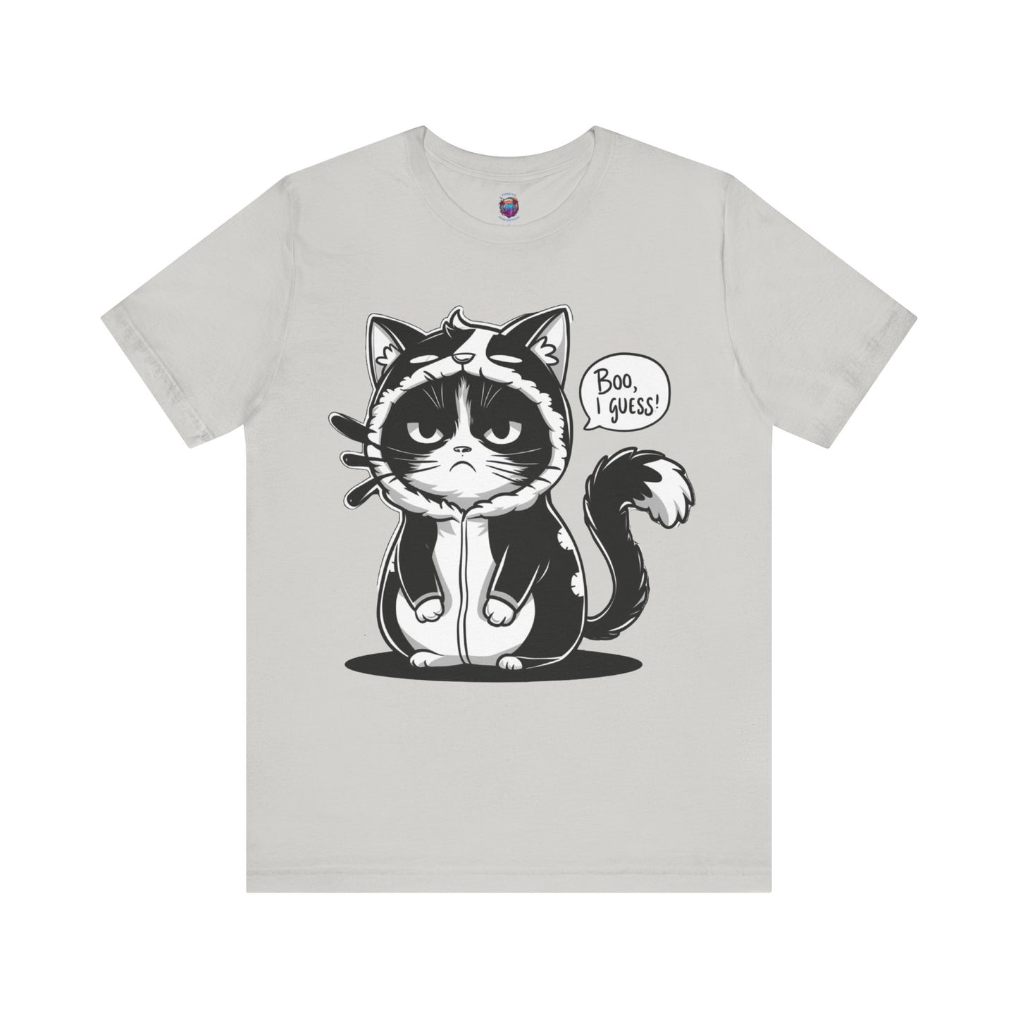 Funny Deadpan Cartoon Cat in Cat Costume, I Guess, Bella Canvas T-Shirt, Cute Halloween Costume Tee