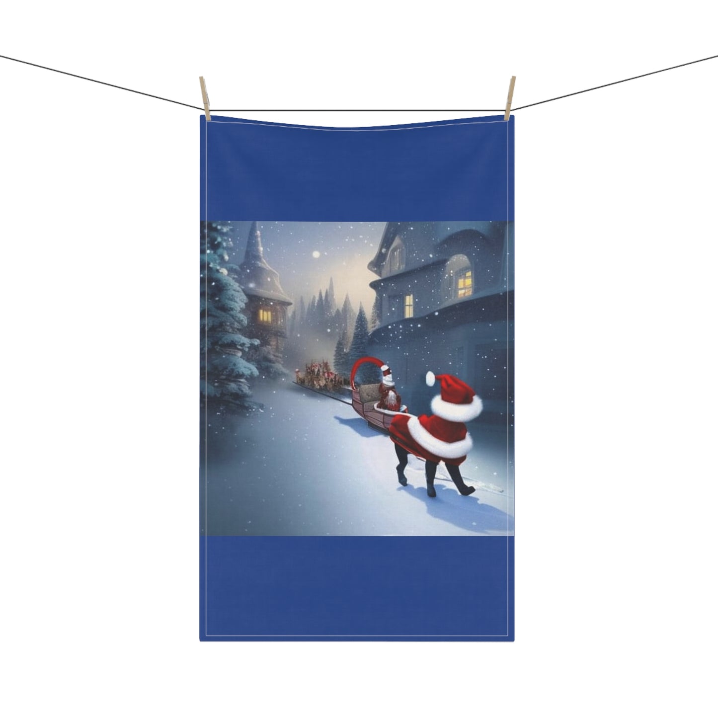 "SantaCat Sleigh" - Kitchen Towel