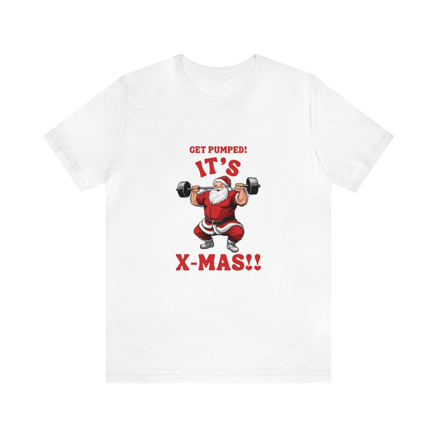 Holiday - Santa Pumping up Unisex Jersey Short Sleeve Tee