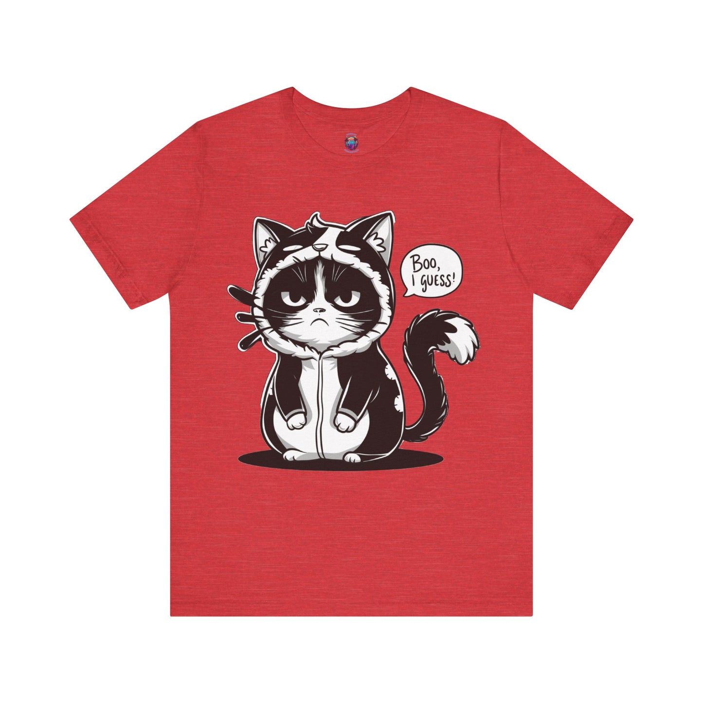 Funny Deadpan Cartoon Cat in Cat Costume, I Guess, Bella Canvas T-Shirt, Cute Halloween Costume Tee