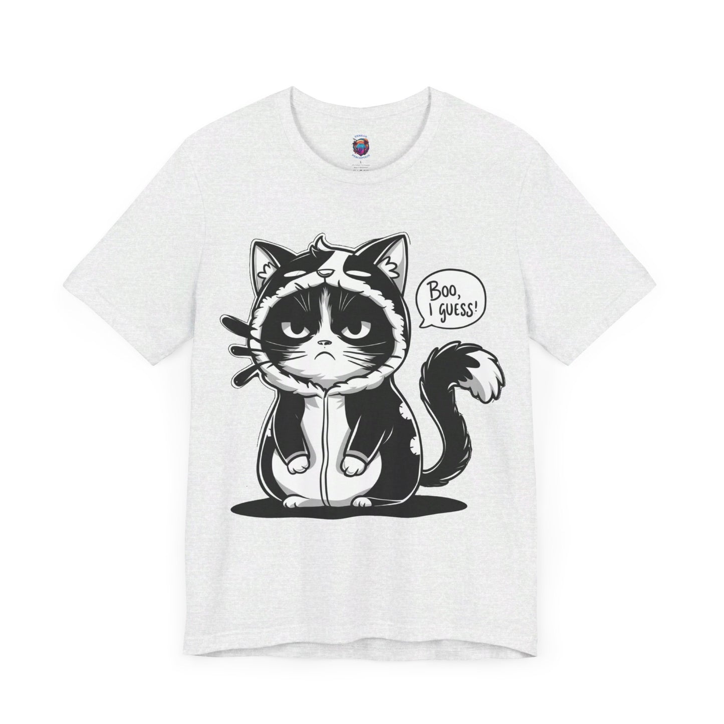 Funny Deadpan Cartoon Cat in Cat Costume, I Guess, Bella Canvas T-Shirt, Cute Halloween Costume Tee