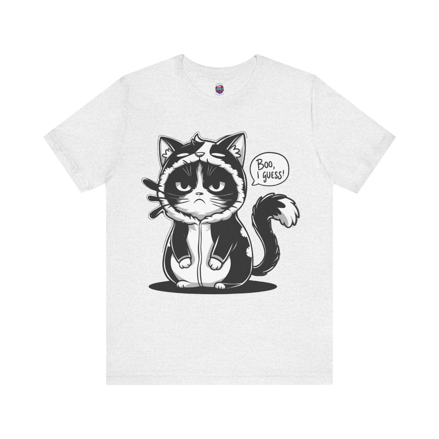 Funny Deadpan Cartoon Cat in Cat Costume, I Guess, Bella Canvas T-Shirt, Cute Halloween Costume Tee