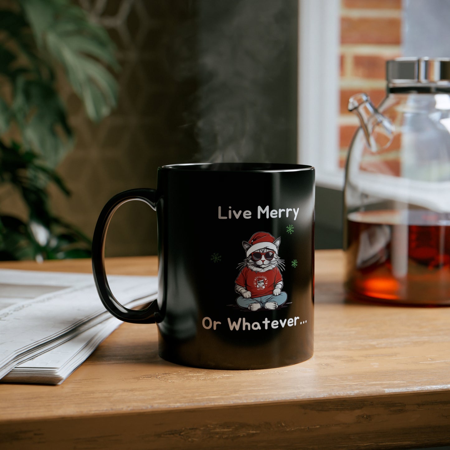 Holiday - Cool Cat 11oz Black Mug