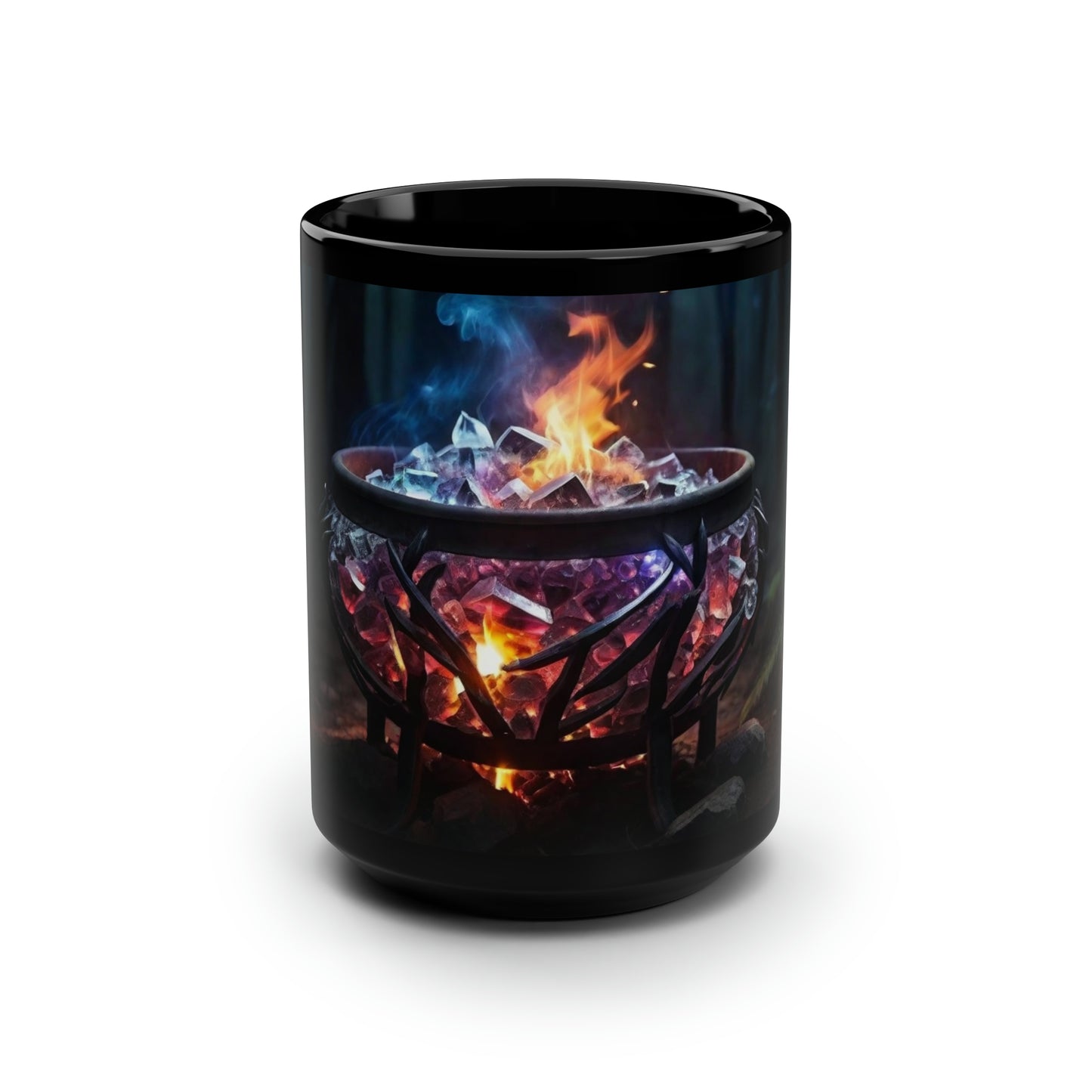 Glistening Crystal Cauldron - Black Mug, 15oz