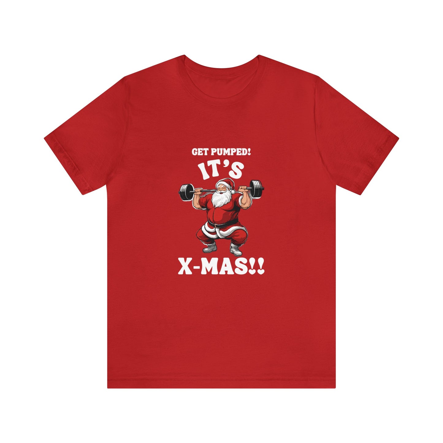 Holiday - Santa Pumping up Unisex Jersey Short Sleeve Tee