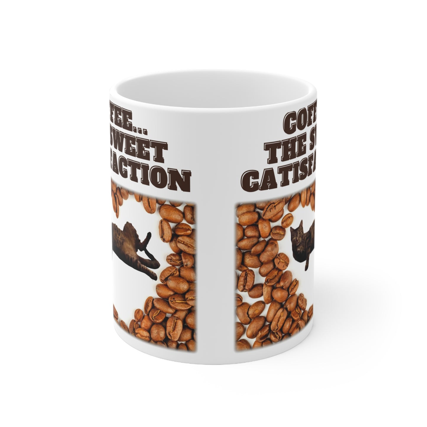 Originally Designed Ceramic Coffee Mug - "Coffee...The Sweet Catisfaction" (Loki Collection)