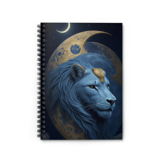 Zodiac Lion Gazer Spiral Notebook - Ruled Line Interior