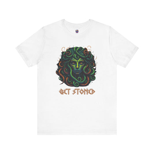 Bella Canvas Medusa "Get Stoned" Greek Style T-Shirt, Mythology-Inspired Graphic Tee, Halloween shirt, Funny Shirt, Medusa Shirt