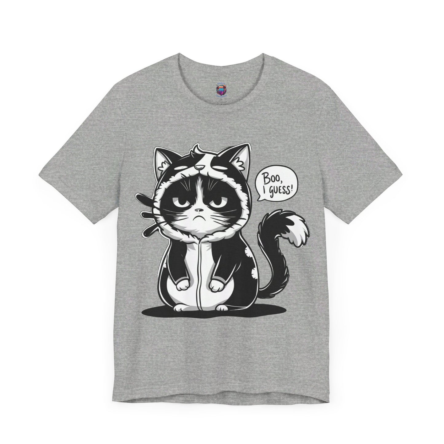 Funny Deadpan Cartoon Cat in Cat Costume, I Guess, Bella Canvas T-Shirt, Cute Halloween Costume Tee