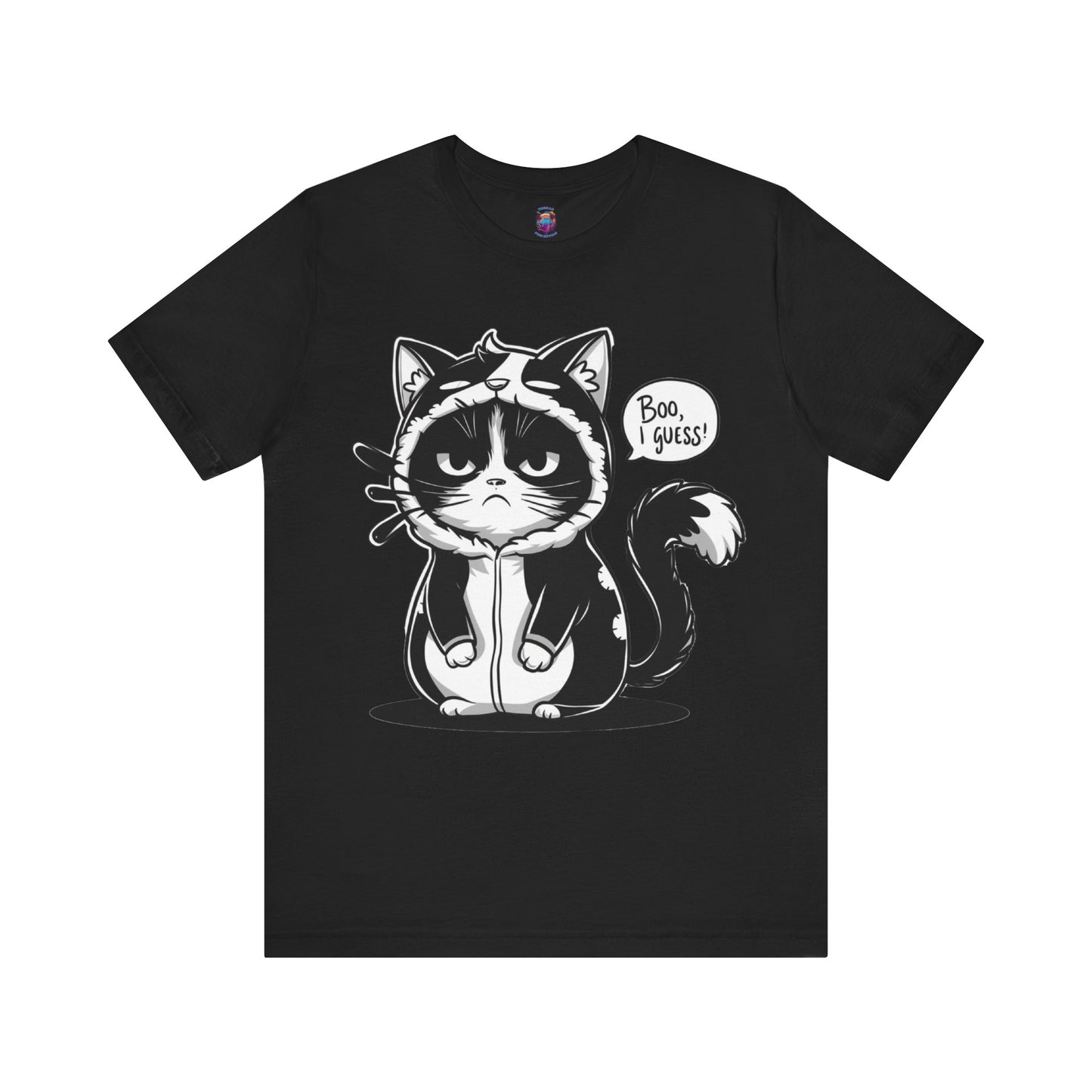 Funny Deadpan Cartoon Cat in Cat Costume, I Guess, Bella Canvas T-Shirt, Cute Halloween Costume Tee