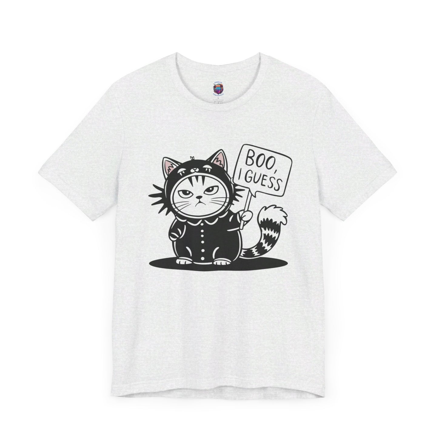 Funny Deadpan Cartoon Cat Boo, I Guess, Bella Canvas T-Shirt, Cute Halloween Costume Tee