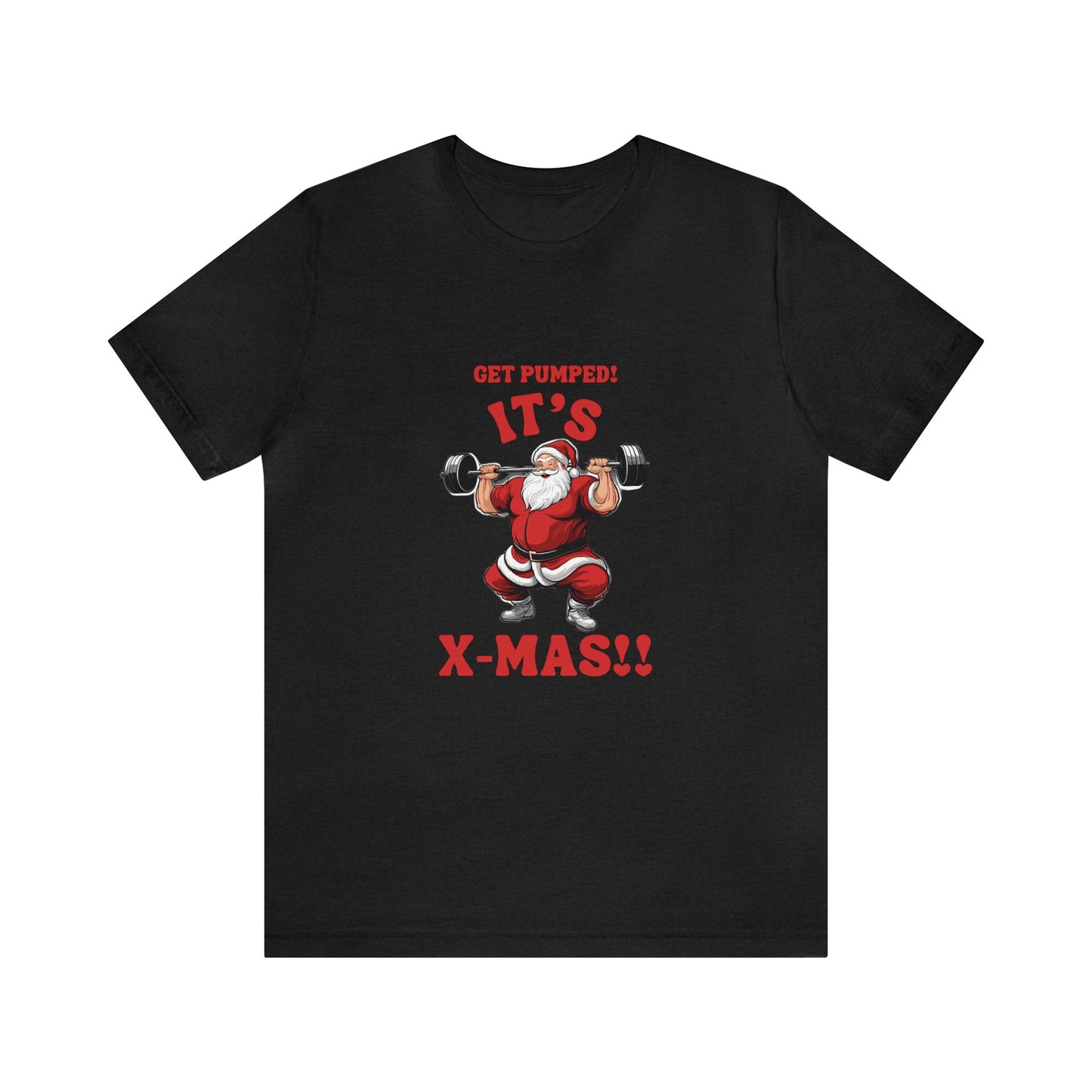 Holiday - Santa Pumping up Unisex Jersey Short Sleeve Tee