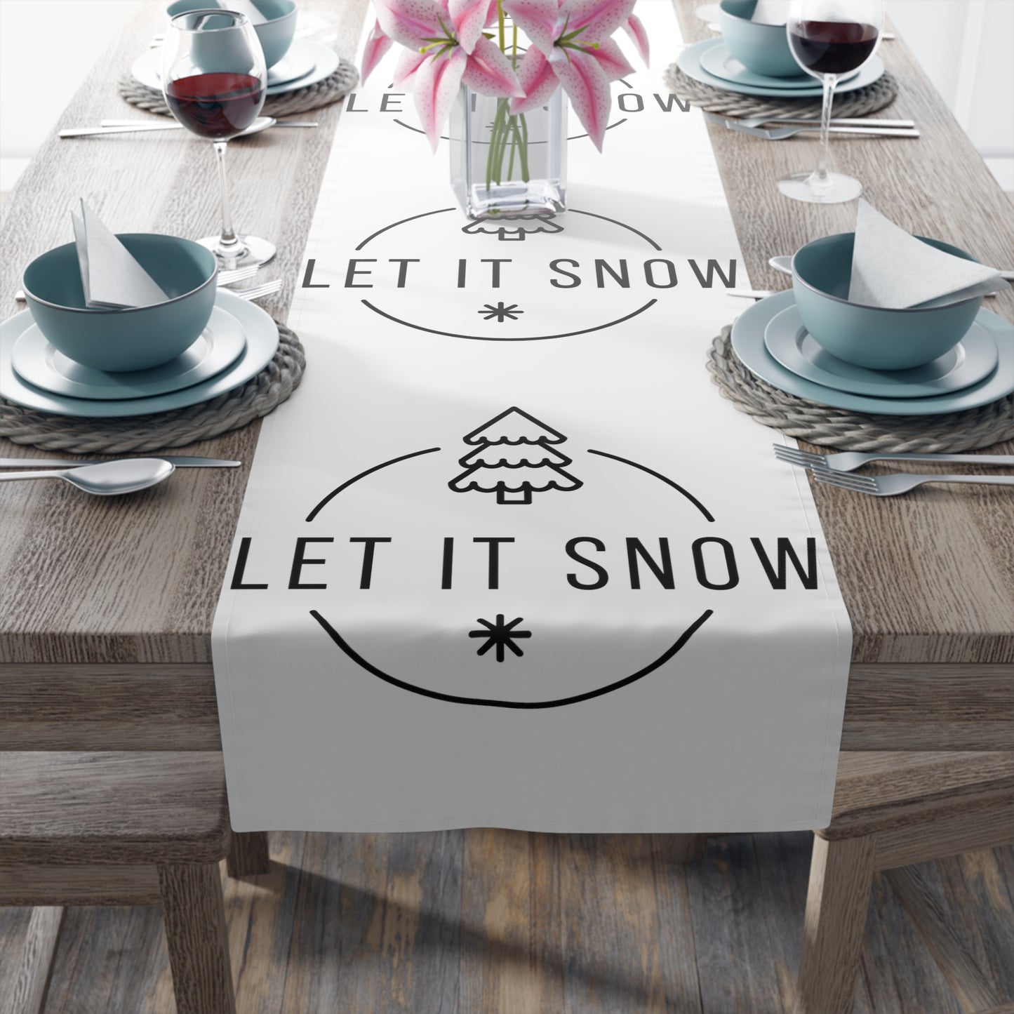 Let it Snow - Holiday Table Runner (Cotton, Poly)