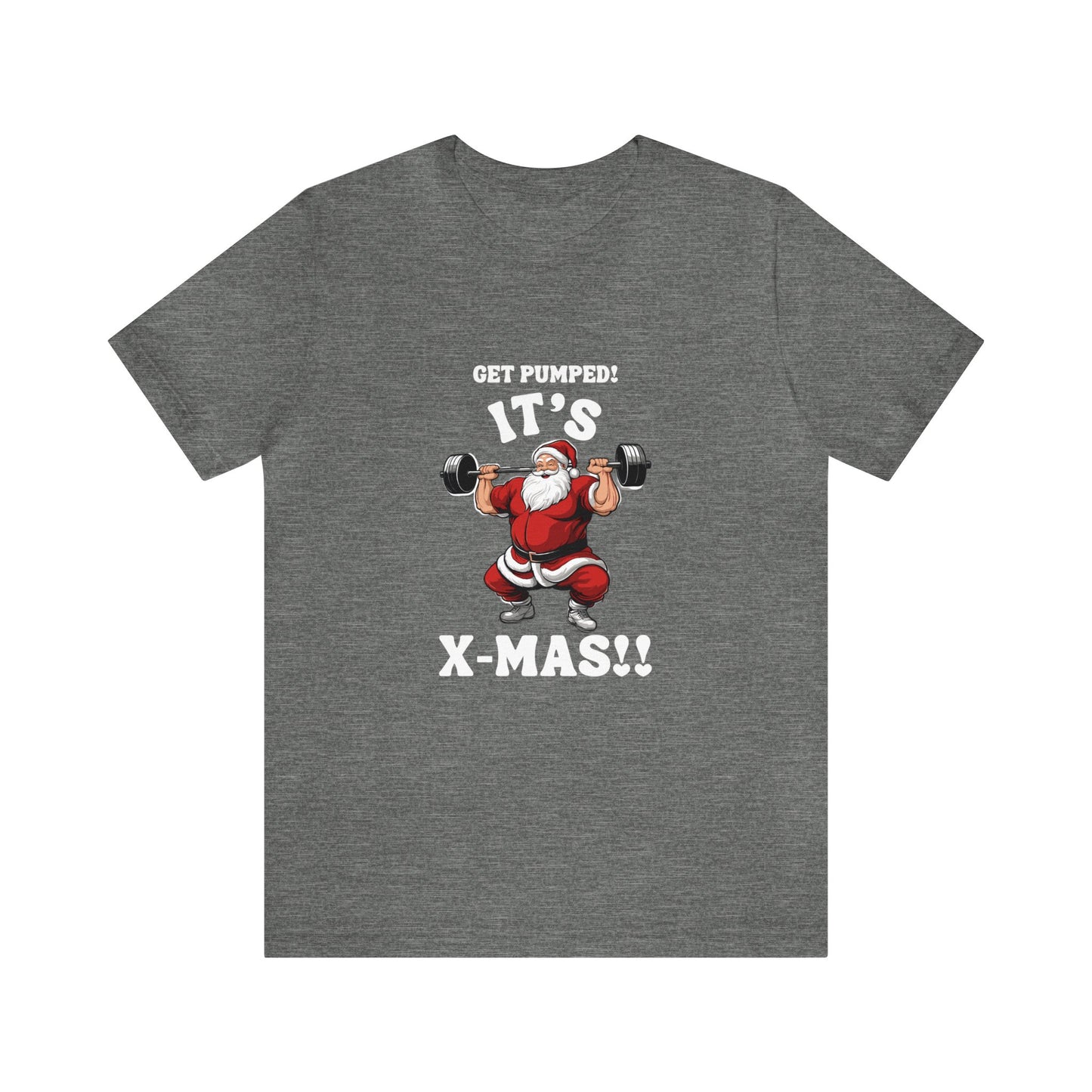 Holiday - Santa Pumping up Unisex Jersey Short Sleeve Tee