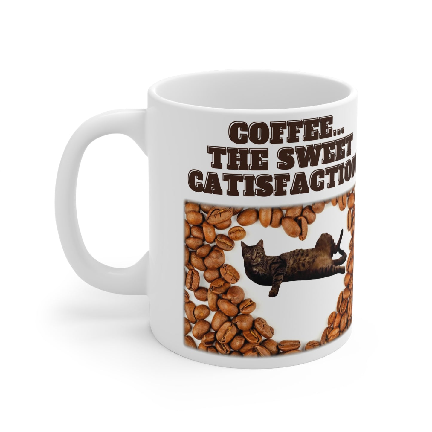 Originally Designed Ceramic Coffee Mug - "Coffee...The Sweet Catisfaction" (Loki Collection)