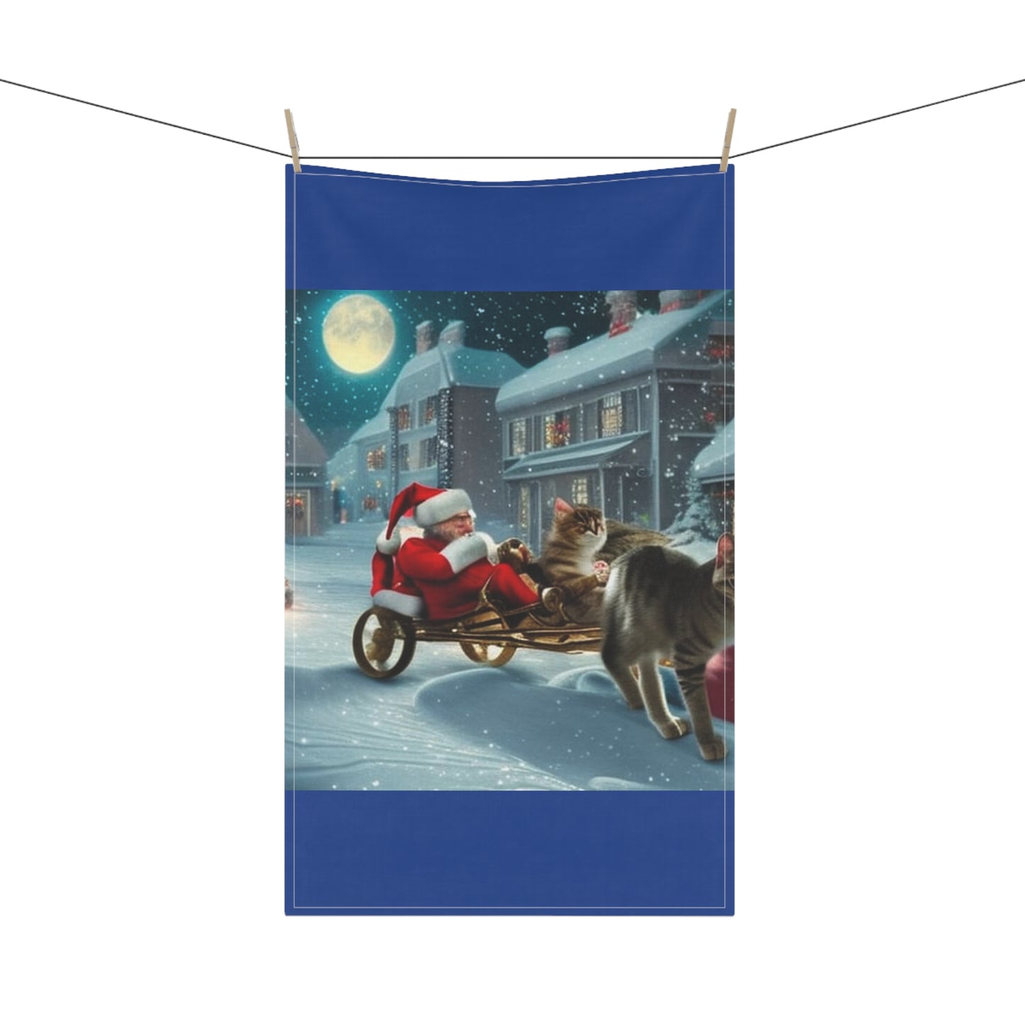 "Santa's Reincats" - Kitchen Towel