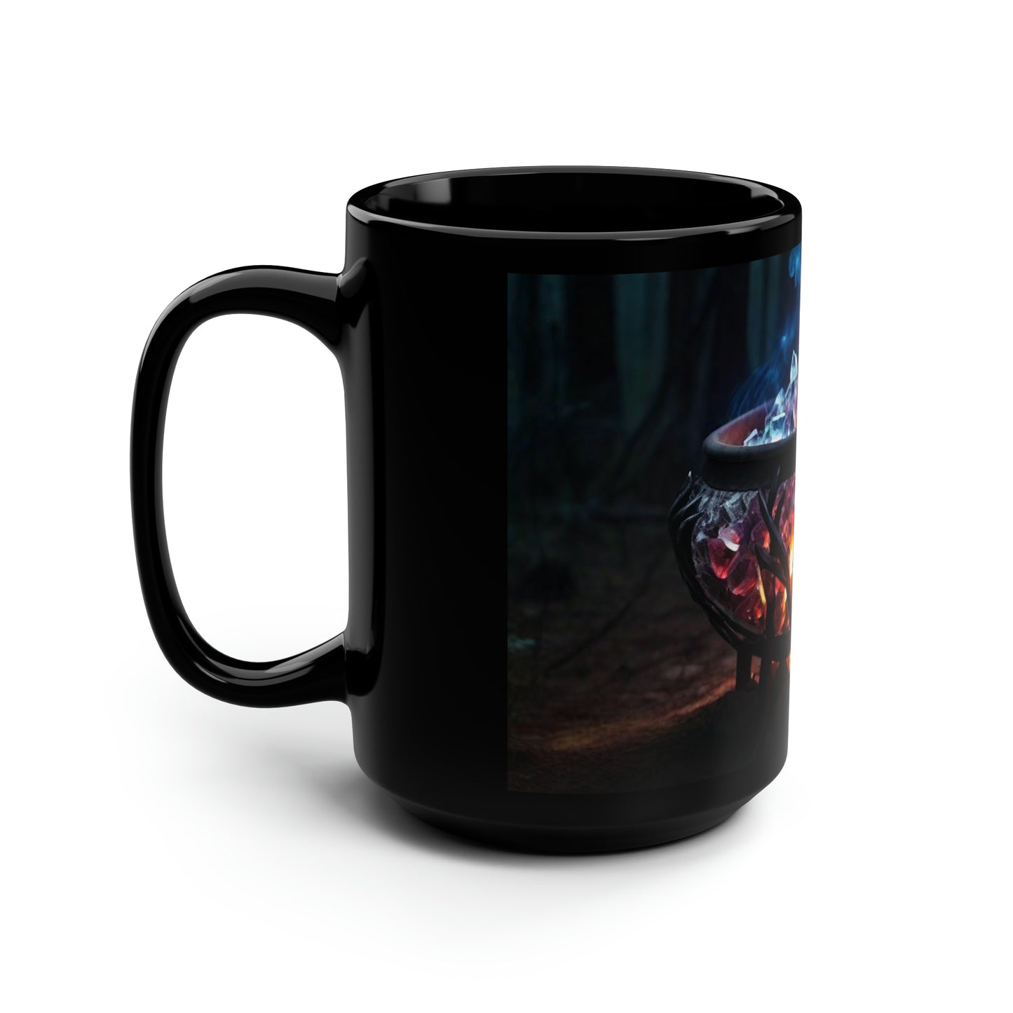 Glistening Crystal Cauldron - Black Mug, 15oz