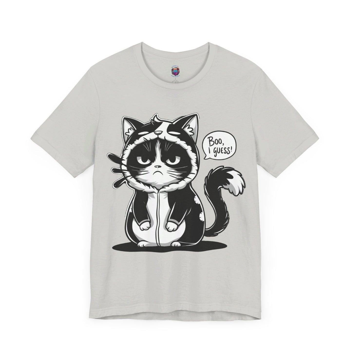 Funny Deadpan Cartoon Cat in Cat Costume, I Guess, Bella Canvas T-Shirt, Cute Halloween Costume Tee