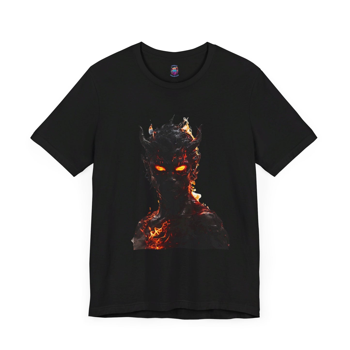 Demon with Eyes of Fire Bella Canvas T-Shirt,  Engulfed in Flames Horror Tee