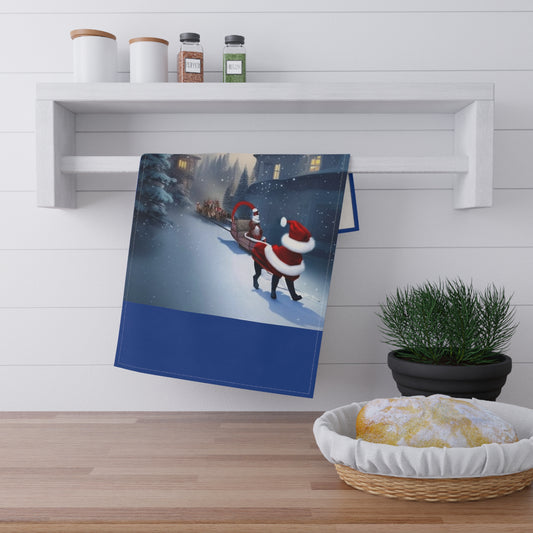 "SantaCat Sleigh" - Kitchen Towel