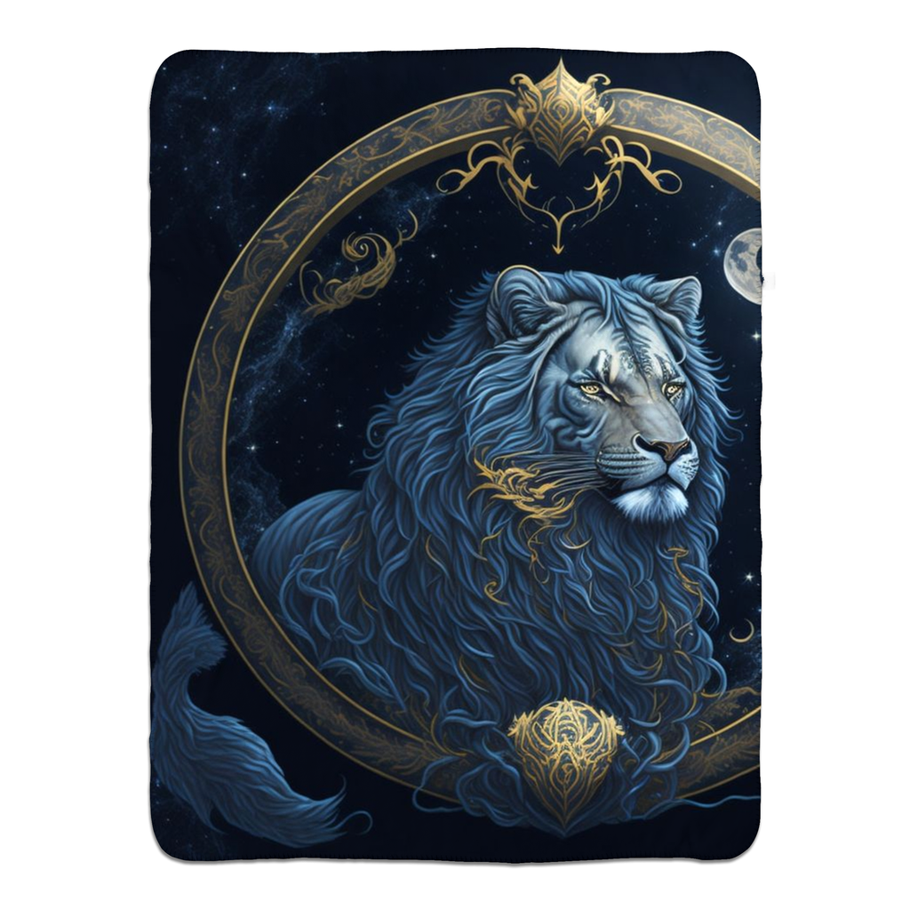 Zodiac Lion Fleece Sherpa Blankets